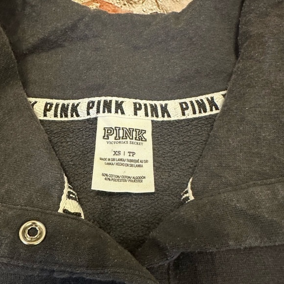 PINK 1/4 Button-up Sweatshirt - Picture 3 of 8